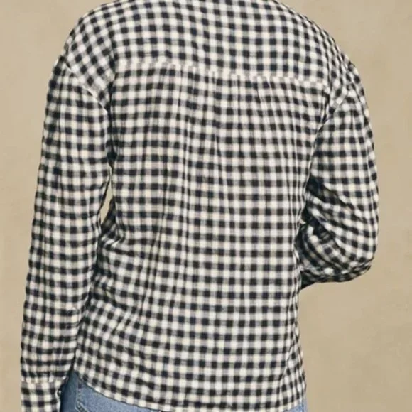NEW - Faherty Olli Top in Moonlit Gingham - Picture 2 of 4